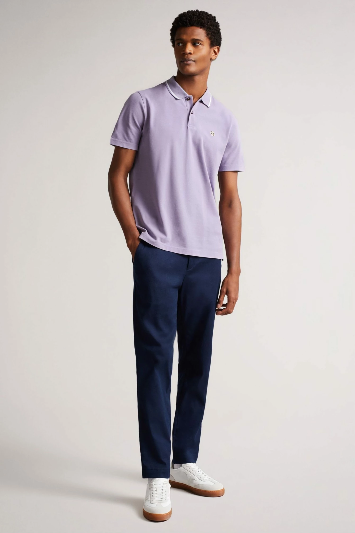 Ted Baker Camdn Light Purple Short Sleeved Polo Shirt 6 Ted Baker Camdn Light Purple Short Sleeved Polo Shirt - Image 4