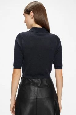 Ted Baker Blue Ameliya Merino Edit Polo Shirt -TED BAKER Sales Store unnamed file 4147