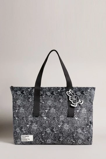 Ted Baker Medith Black Scribble Printed Nylon Tote Bag 7 Ted Baker Medith Black Scribble Printed Nylon Tote Bag - Image 5