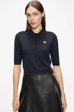 Ted Baker Blue Ameliya Merino Edit Polo Shirt -TED BAKER Sales Store unnamed file 4151