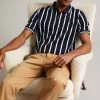 Ted Baker Kimbell Navy Blue Short Sleeve Striped Polo Shirt -TED BAKER Sales Store unnamed file 4152