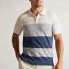 Ted Baker Cove Ecru White Multi Striped Merino Polo Shirt -TED BAKER Sales Store unnamed file 4158