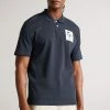 Ted Baker Navy Blue Remark Ribbed Polo Shirt -TED BAKER Sales Store unnamed file 4188