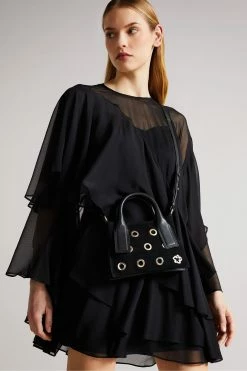 Ted Baker Mayzii Black Eyelet Detail Mini Grab Tote Bag -TED BAKER Sales Store unnamed file 420