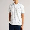 Ted Baker Narford White Printed Polo Shirt -TED BAKER Sales Store unnamed file 4207