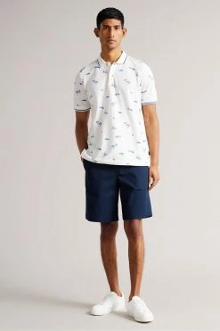Ted Baker Narford White Printed Polo Shirt -TED BAKER Sales Store unnamed file 4209