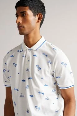 Ted Baker Narford White Printed Polo Shirt -TED BAKER Sales Store unnamed file 4210