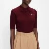 Ted Baker Womens Maroon Ameliya Merino Edit Polo Shirt -TED BAKER Sales Store unnamed file 4219