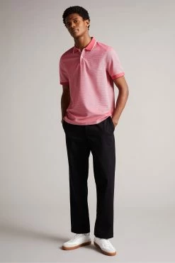 Ted Baker Ellerby Pink Ss Striped Polo Shirt -TED BAKER Sales Store unnamed file 4233