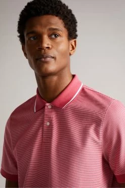 Ted Baker Ellerby Pink Ss Striped Polo Shirt -TED BAKER Sales Store unnamed file 4234
