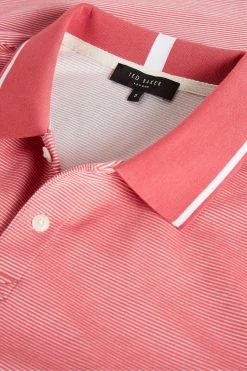 Ted Baker Ellerby Pink Ss Striped Polo Shirt -TED BAKER Sales Store unnamed file 4235
