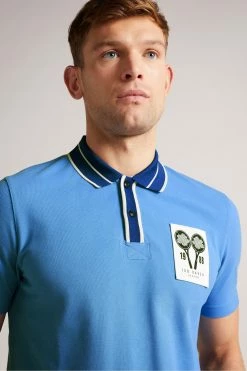 Ted Baker Regent Blue Ss Piqué Polo Shirt -TED BAKER Sales Store unnamed file 4240