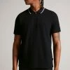 Ted Baker Buer Black Short Sleeve Textured Zip Polo Shirt -TED BAKER Sales Store unnamed file 4254