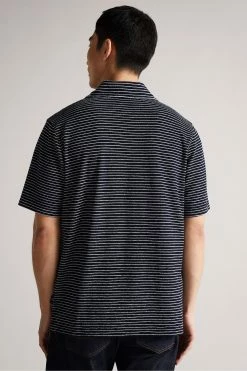 Ted Baker Rendle Blue Striped Towelling Polo Shirt -TED BAKER Sales Store unnamed file 4280