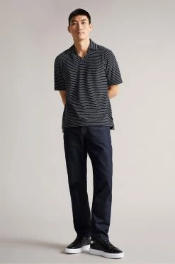 Ted Baker Rendle Blue Striped Towelling Polo Shirt -TED BAKER Sales Store unnamed file 4283