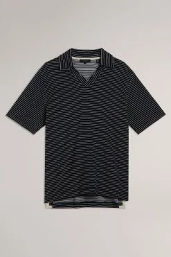 Ted Baker Rendle Blue Striped Towelling Polo Shirt -TED BAKER Sales Store unnamed file 4284