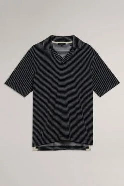 Ted Baker Rendle Blue Striped Towelling Polo Shirt -TED BAKER Sales Store unnamed file 4286