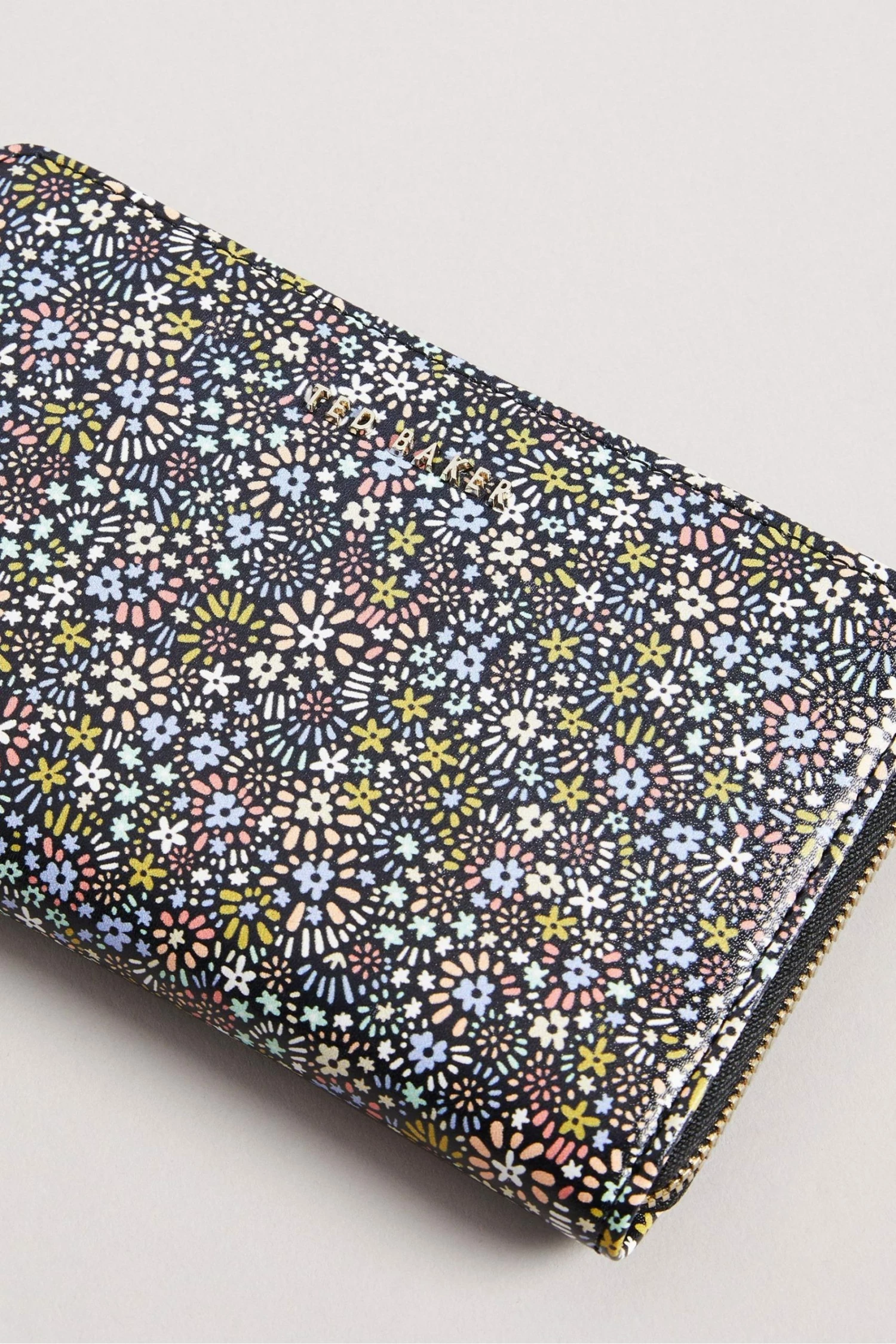 Ted Baker Retra Black Retro Flood Micro Floral Midi Zip Purse 4 Ted Baker Retra Black Retro Flood Micro Floral Midi Zip Purse - Image 2