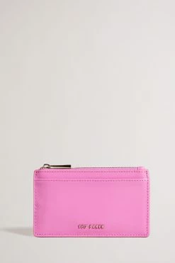 Ted Baker Samie Pink Coated Zip Card Holder