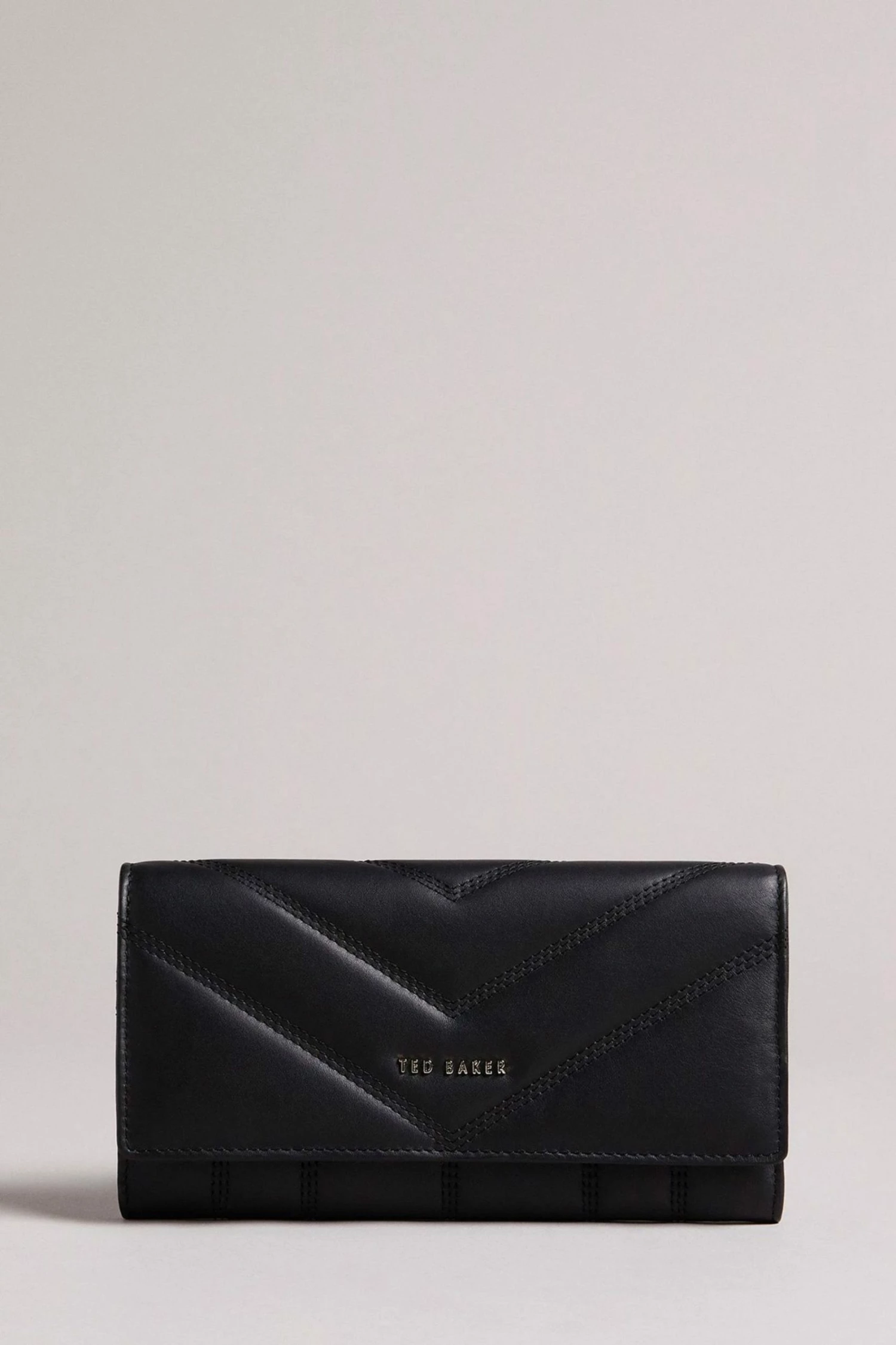 Ted Baker Large Black Leather Puffer Matinee Purse 3 Ted Baker Large Black Leather Puffer Matinee Purse