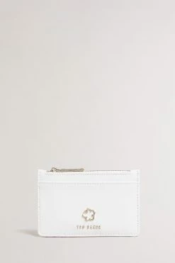 Ted Baker Ivory Cream Jorjio Flower Eyelet Zip Card Holder