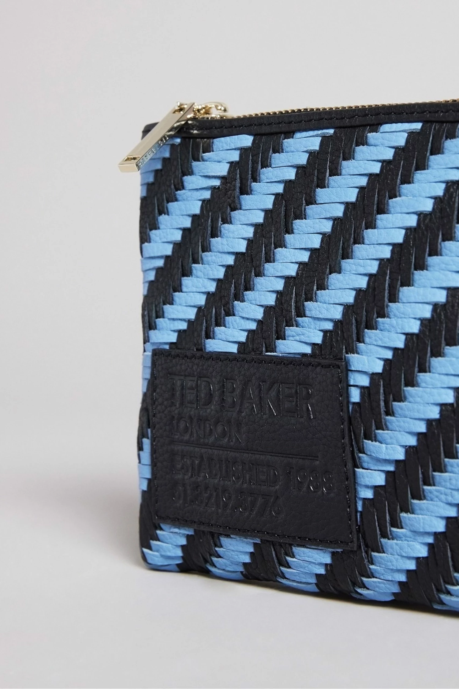 Ted Baker Woveta Blue Woven Leather Small Pouch 6 Ted Baker Woveta Blue Woven Leather Small Pouch - Image 4
