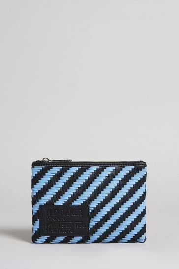 Ted Baker Woveta Blue Woven Leather Small Pouch 7 Ted Baker Woveta Blue Woven Leather Small Pouch - Image 5