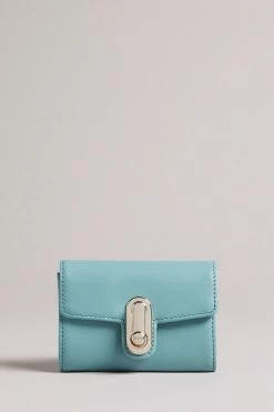 Ted Baker Blue Twist Lock Small Fold Purse