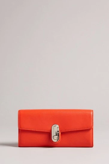 Ted Baker Red Twist Lock Large Fold Purse 7 Ted Baker Red Twist Lock Large Fold Purse - Image 5