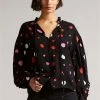 Ted Baker Black Sunrai Spot Print Frilled Blouse -TED BAKER Sales Store unnamed file 4488
