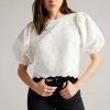 Ted Baker Inda White Cropped Top With Puff Sleeve -TED BAKER Sales Store unnamed file 4494