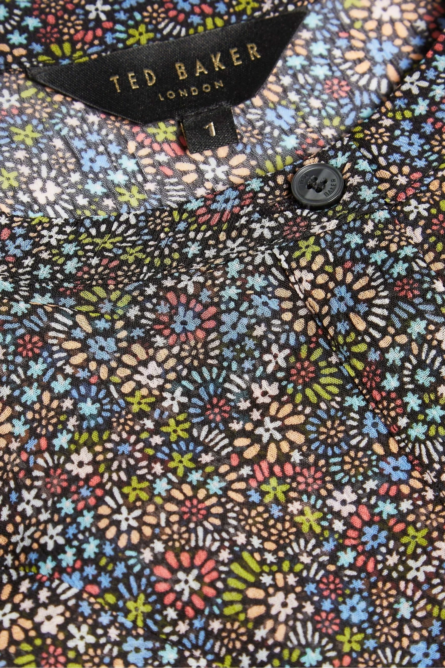 Ted Baker Black Printed Ruffle Blouse 7 Ted Baker Black Printed Ruffle Blouse - Image 5