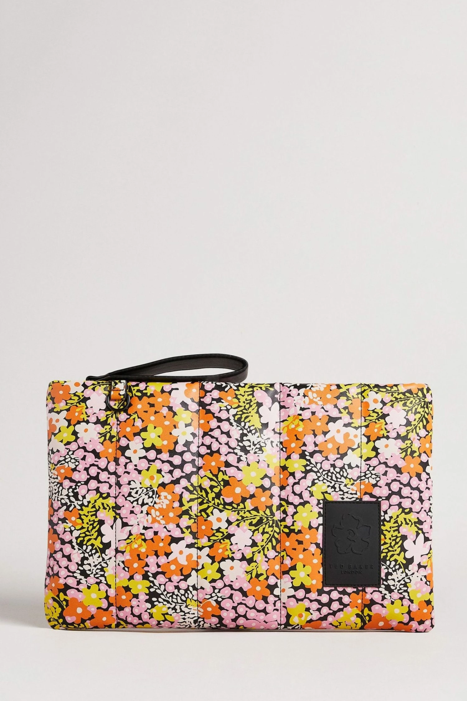 Ted Baker Jazelle Jet-Black New World Vertical Quilted Oversized Clutch 3 Ted Baker Jazelle Jet-Black New World Vertical Quilted Oversized Clutch