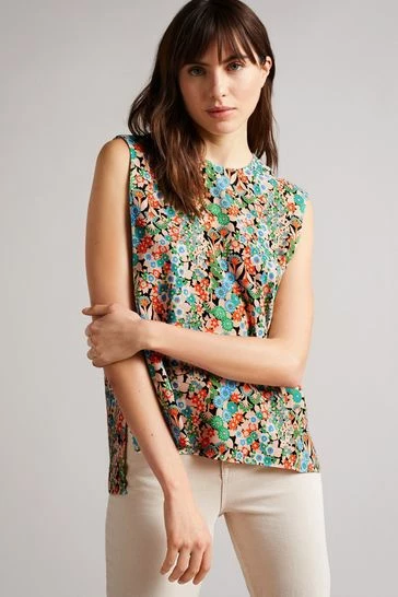 Ted Baker Nelliy Black Sleeveless Top With Shoulder Detail 8 Ted Baker Nelliy Black Sleeveless Top With Shoulder Detail - Image 6