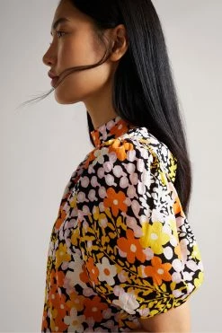 Ted Baker Ivoyne Black Puff Sleeve Boxy Top -TED BAKER Sales Store unnamed file 4514