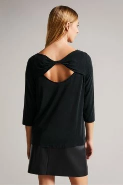 Ted Baker Black Niylah Twist Back Jersey Top -TED BAKER Sales Store unnamed file 4537