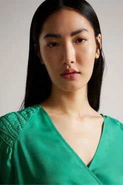 Ted Baker Green Tavia Mid Smock Shoulder Wrap Top -TED BAKER Sales Store unnamed file 4550