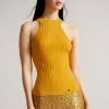 Ted Baker Feoniix Yellow Knitted Halterneck Top -TED BAKER Sales Store unnamed file 4553