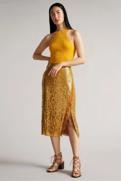 Ted Baker Feoniix Yellow Knitted Halterneck Top 10 Ted Baker Feoniix Yellow Knitted Halterneck Top -TED BAKER Sales Store unnamed file 4555