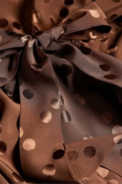 Ted Baker Trissia Dark Brown Spot Jacquard Tie Back Top -TED BAKER Sales Store unnamed file 4563