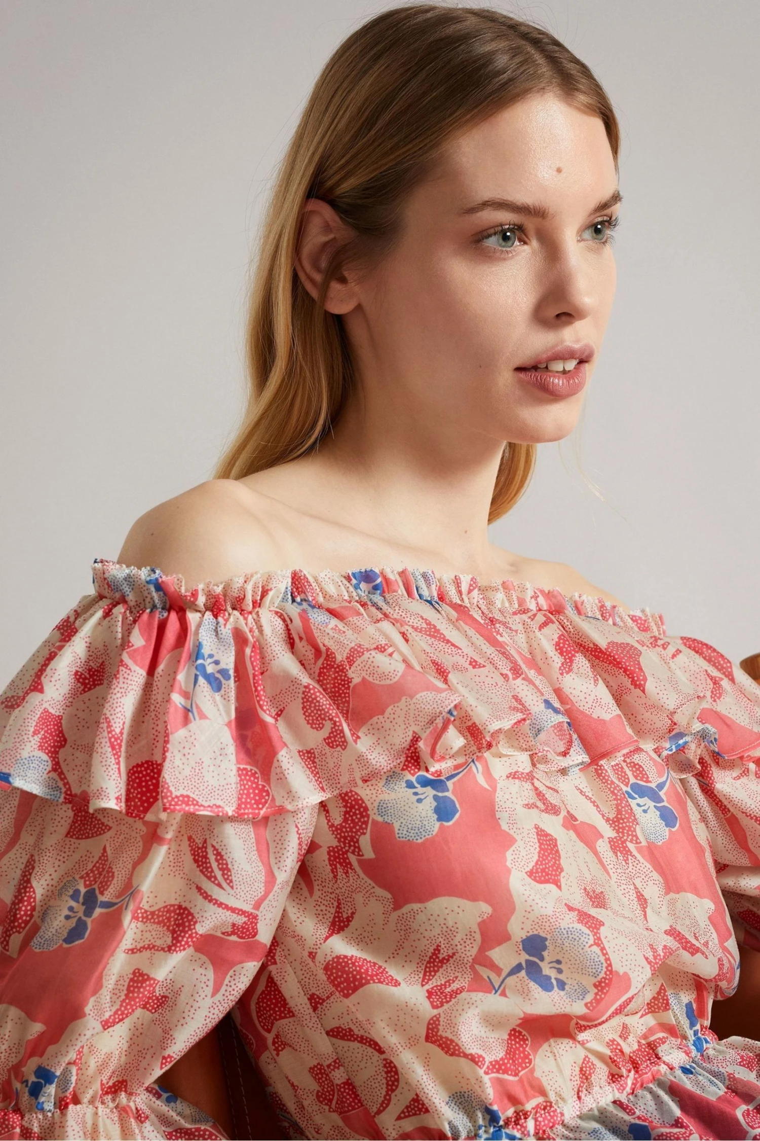 Ted Baker Harina Pink Elasticated Waist Off The Shoulder Top 4 Ted Baker Harina Pink Elasticated Waist Off The Shoulder Top - Image 2