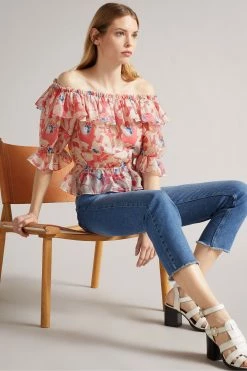 Ted Baker Harina Pink Elasticated Waist Off The Shoulder Top 11 Ted Baker Harina Pink Elasticated Waist Off The Shoulder Top -TED BAKER Sales Store unnamed file 4568