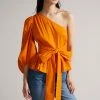Ted Baker Orange Lera One Shoulder Top With Tie Waist -TED BAKER Sales Store unnamed file 4571