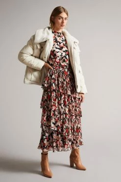 Ted Baker Black Rives High Neck Printed Top