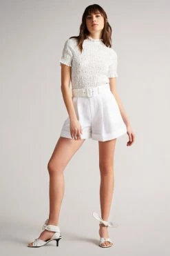 Ted Baker Womens White Tora Fitted Top -TED BAKER Sales Store unnamed file 4583