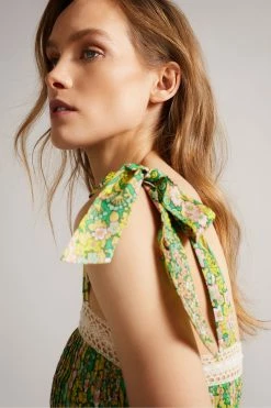 Ted Baker Pela Mid Green Lace Insert Peplum Top -TED BAKER Sales Store unnamed file 4597