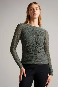 Ted Baker Savannn Black Rouched Front Jersey Top -TED BAKER Sales Store unnamed file 4604