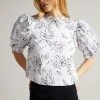 Ted Baker White Luulah Puff Sleeve Tie Back Top 2 Ted Baker White Luulah Puff Sleeve Tie Back Top -TED BAKER Sales Store unnamed file 4605