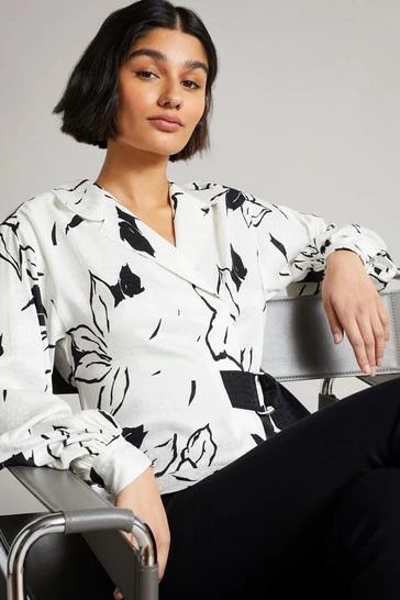 Ted Baker Eddith White Integral Wrap Detail Top With Belt 8 Ted Baker Eddith White Integral Wrap Detail Top With Belt - Image 6