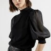 Ted Baker Black Micaeli Organza Volume Sleeve Top 1 Ted Baker Black Micaeli Organza Volume Sleeve Top -TED BAKER Sales Store unnamed file 4617